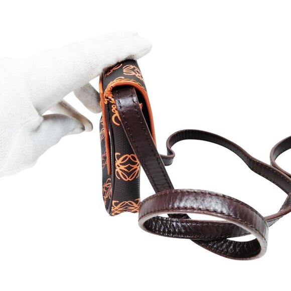 (L3) Authentic Loewe Crossbody Bag Brown PVC Luxury Vintage Designer Handbag - Picture 2 of 9